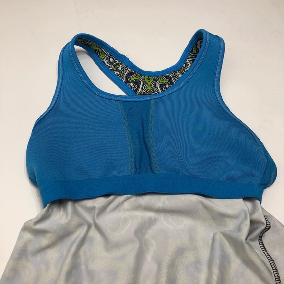 Athleta Tic Tac Toe Paisley Tank Top Green - Picture 7 of 8